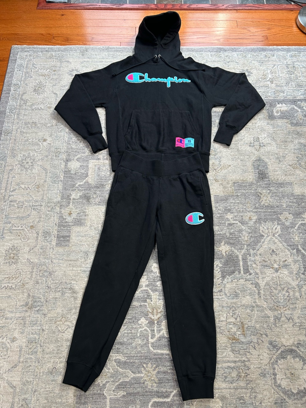 Champion Reverse Weave Women’s Small Black Hoodie & Sweatpants Matching Set